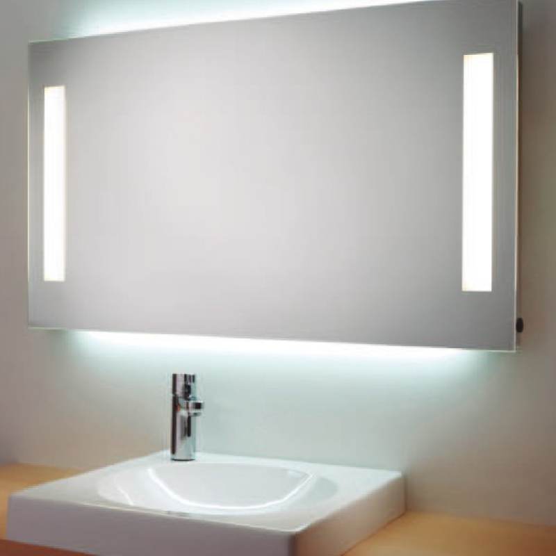 Espejo rectangular Alto 80 con iluminación Frontal y ambiente